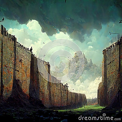 Castle Battleground - Generative AI Stock Photo