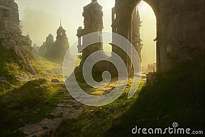 Castle Battleground - Generative AI Stock Photo