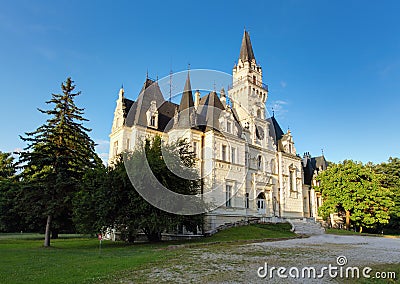 Castle and park in Budmerice Stock Photo