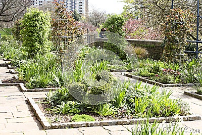 The Castle park physic garden, a Green open space in Bristol city centre Editorial Stock Photo