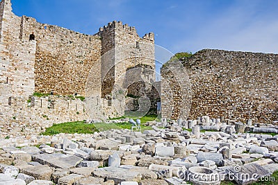 Castle of Patras on Peloponnese in Greece Stock Photo