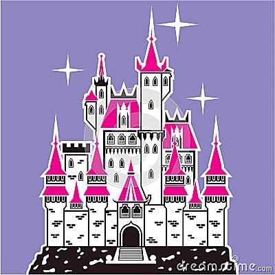 Castle pink tops Vector Illustration