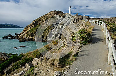 Castle Point Lighthouse in Wairarapa, New Zealand Stock Photo