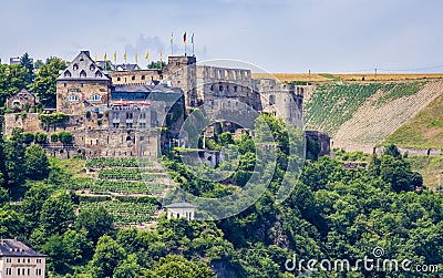 Castle Rheinfels Landscape on the Rhine Germany Editorial Stock Photo