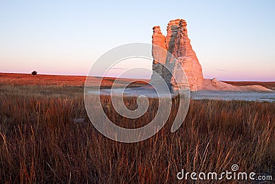 Castle Rock Sunrise Glow Stock Photo