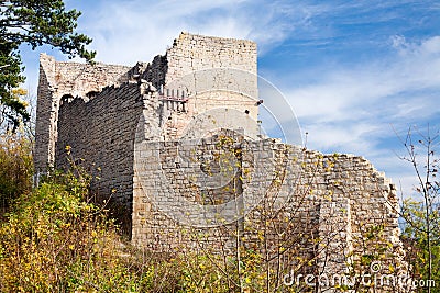 Castle ruin Lobdeburg Stock Photo