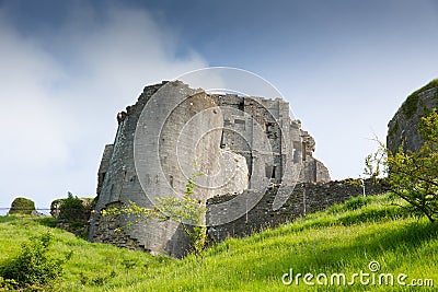Castle ruins Corfe Dorset England Purbeck Hills Stock Photo