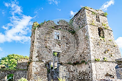 The castle ruins in Manorhamilton, erected in 1634 by Sir Frederick Hamilton - County Leitrim, Ireland Stock Photo