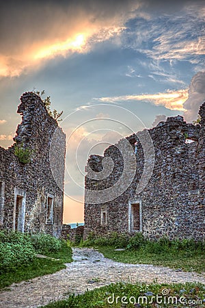 Castle ruins Nevitsky Stock Photo