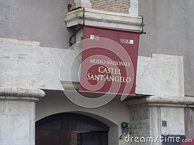 Castle of San Angelo entrance. Rome, Italy. Editorial Stock Photo