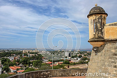 Castle Santa MarÃ­a de la Cabeza with city Stock Photo