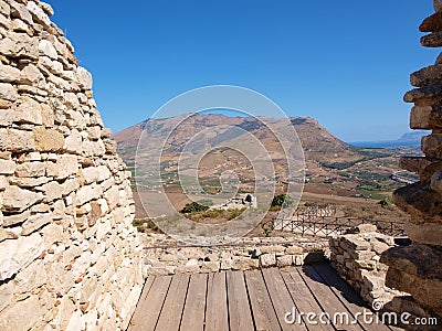 Castle at Segesta, Sicily, Italy Stock Photo