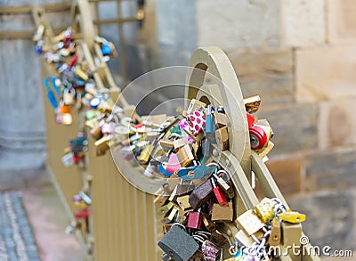 Castle sign of eternal light love imprisoned between the bride Stock Photo