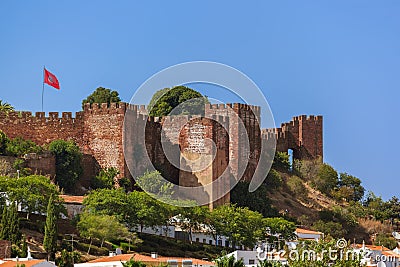 Castle in Silves town - Algarve Portugal Stock Photo