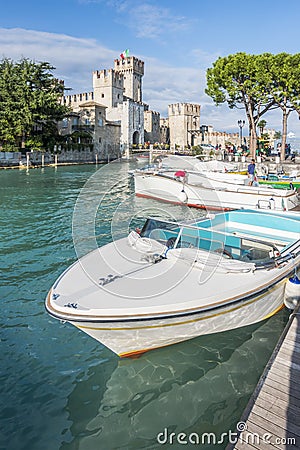 Castle in Sirmione Italy Editorial Stock Photo