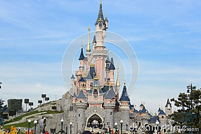 Castle of the Sleeping Beauty, in Disneyland Paris Editorial Stock Photo