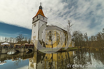 Castle in south Bohemia in spring with Easter celebration in Blatna 04 08 2023 Editorial Stock Photo