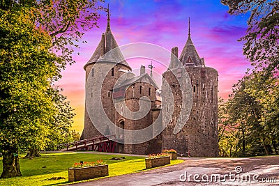 A castle in South Wales surrounded by a beautiful park. Stock Photo