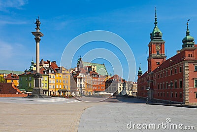 Castle Square in Warsaw, Poland Stock Photo