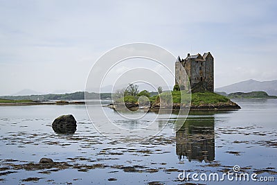 Castle stalker loch linnhe scotland scenery Stock Photo