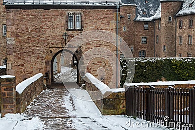 Castle of Steinau an der Strasse town Stock Photo