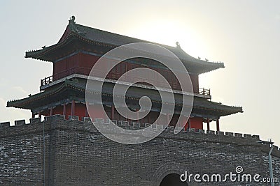 Castle style of ancient Chinese architecture. Stock Photo