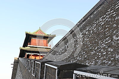 Castle style of ancient Chinese architecture. Editorial Stock Photo