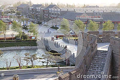 Castle style of ancient Chinese architecture. Editorial Stock Photo