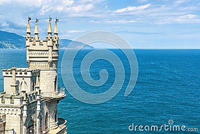 Castle Swallow`s Nest on rock in Crimea Stock Photo