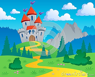 Castle theme landscape 1 Vector Illustration