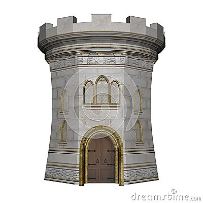 Castle tower - 3D render Stock Photo