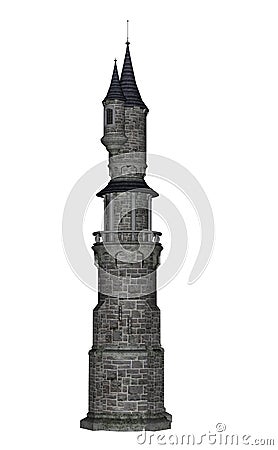 Castle tower - 3D render Stock Photo