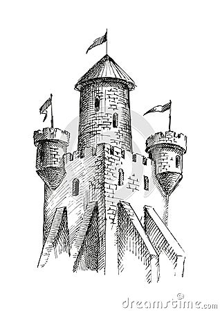 Castle towers illustration Vector Illustration