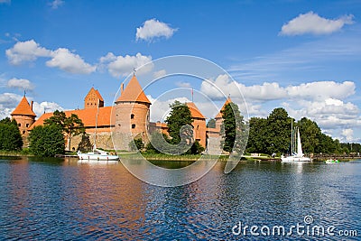 Castle Trakai Lake View Stock Photo
