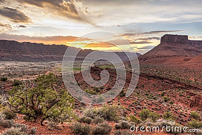 Castle Valley Porcupine Rim Sunset Stock Photo