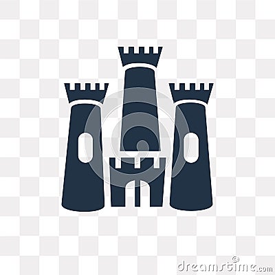 Castle vector icon isolated on transparent background, Castle t Vector Illustration