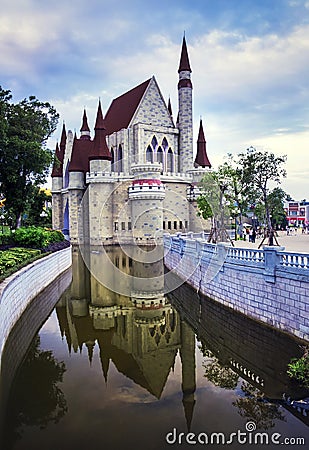 Castle in Vinpearl Land, Vietnam, Phu Quoc island. Stock Photo