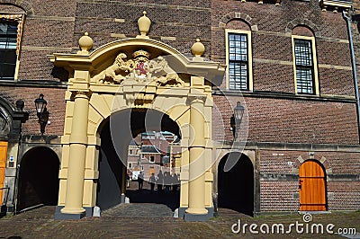 Castle wall in Binnenhof Editorial Stock Photo