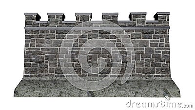 Castle wall - 3D render Stock Photo