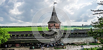 Castle yard, wall and tower Editorial Stock Photo