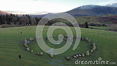 Castlerigg Stone Circle by drone Ariel view Stock Photo