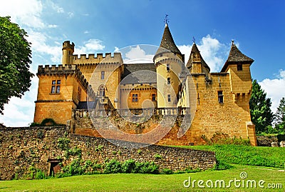 Castles of France- Puymartin Stock Photo