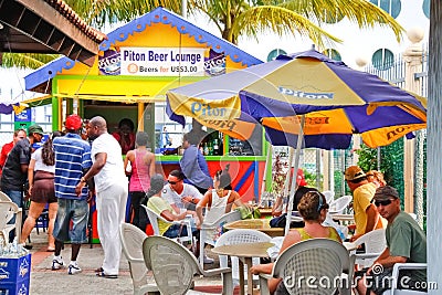 Castries St. Lucia - Piton Beer Lounge Editorial Stock Photo