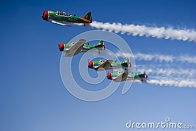 Castrol Flying Lions Harvard Aerobatic Team Editorial Stock Photo