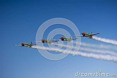 Castrol Flying Lions Harvard Aerobatic Team Editorial Stock Photo