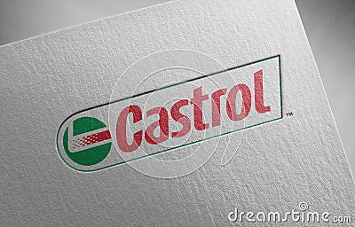 Castrol-12_1 on paper texture Editorial Stock Photo