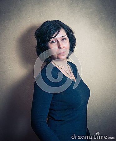 Casual brunete girl portrait Stock Photo