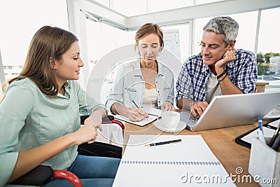 Casual business people making arrangements Stock Photo