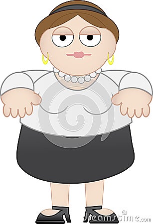 Casual Business Woman Chubby Vector Illustration