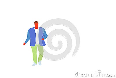 Casual businessman office worker business man wearing colorful fashionable clothes standing pose full length male Vector Illustration